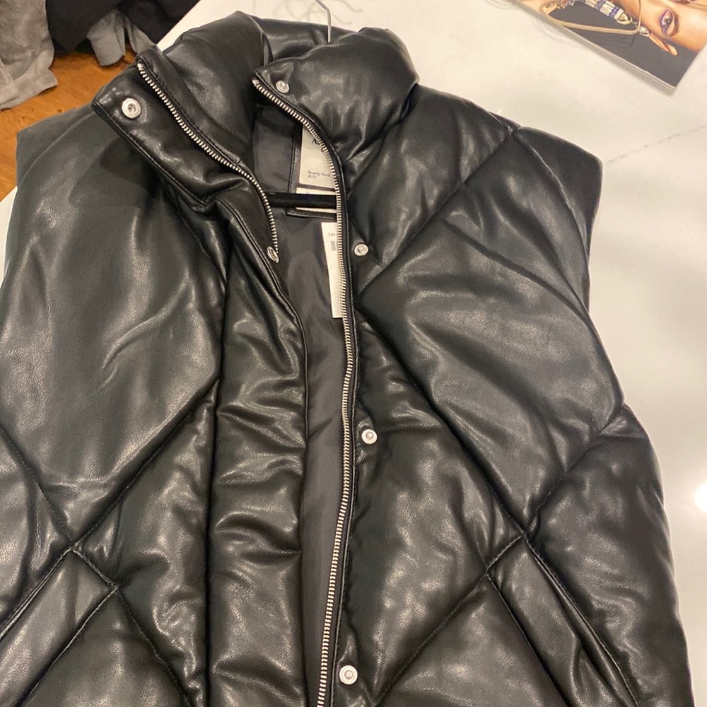 Faux leather vest